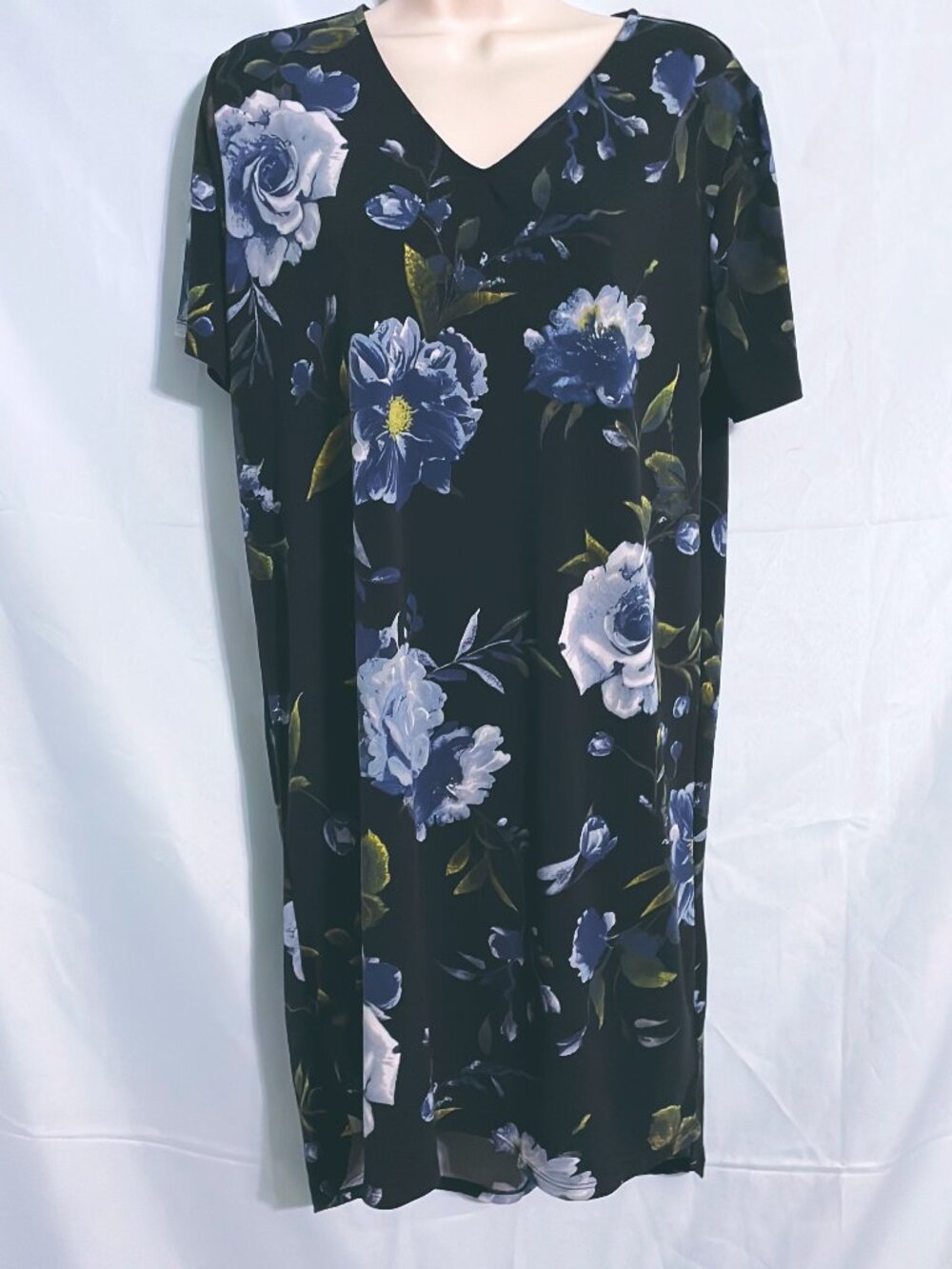 Christian Siriano Black Floral Dress Size L